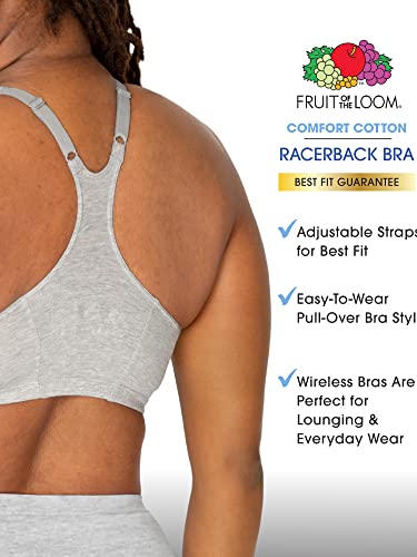 Fruit of the Loom Women's Adjustable Shirred Front Racerback Sports Bra, Multi Pack Options4