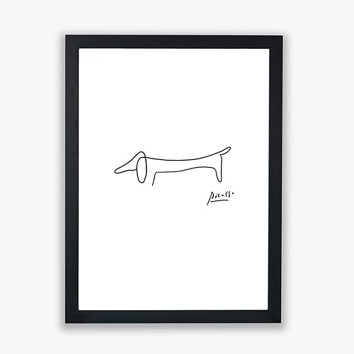 Spiffing Prints Pablo Picasso - Sausage Dog - Wall Poster/Home Décor Art/Giclee Print- Framed Print - Small
