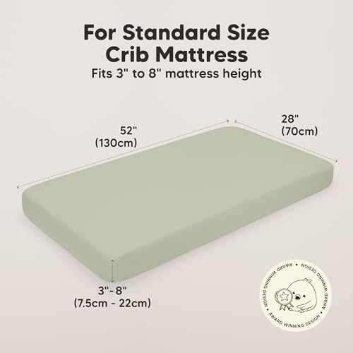 Image of KeaBabies 2-pk Organic Cotton Crib Sheets for Boys Girls 52x28 (Foxtrot) | Fitted Crib Mattress Sheet Neutral, Breathable Cover for Baby Bed Set, Toddler Mattress, Soft & Cute Prints