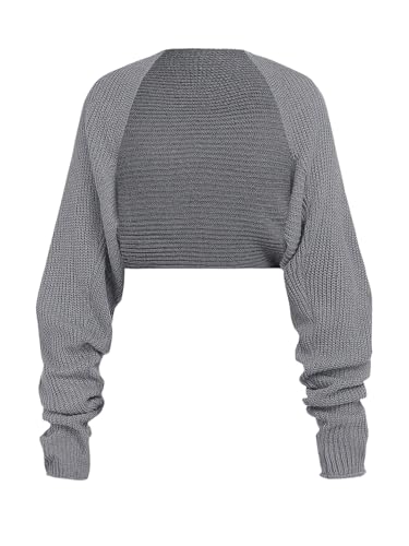 SHENHE Girl's Open Front Ribbed Bolero Cardigan Sweater Shrug Lightweight Cropped Cardigan