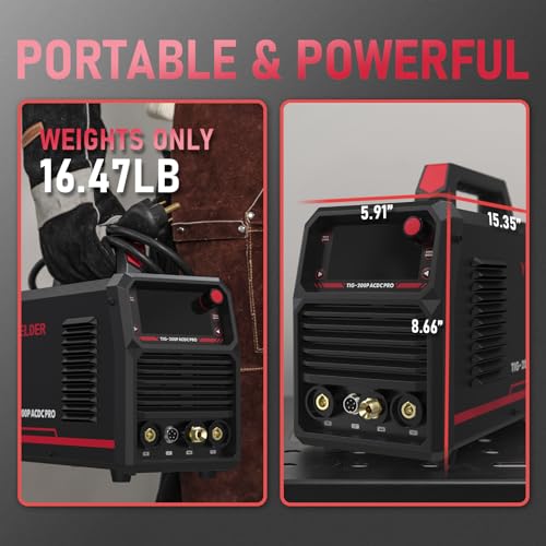 YESWELDER 200A AC/DC Aluminum Tig Welder with Pulse, Digital Inverter STICK/TIG 110/220V Dual Voltage TIG Welding Machine TIG-200P ACDC