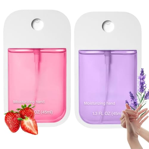 2PCS Mist Hydrating Hand Sanitize/r Spray for Adults Hand Sani/tiser spray Ha/nd S/anitiser Mini spra/y han/d saniti/ser Travel H/and Saniti/ser Spra/y(Strawberries and lavender)