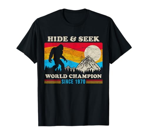Bigfoot Hide And Seek Vintage 1970 51 Year Old Sasquatch T-Shirt