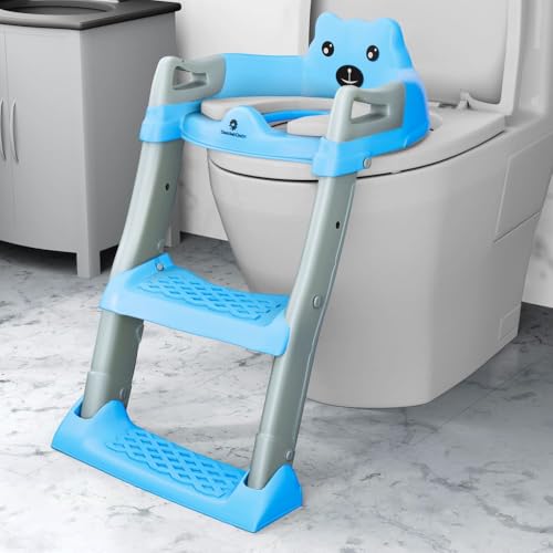 Image of StarAndDaisy Potty Seat for Kids 1-3 Years | Toilet Seat for Kids with Height Adjustable & Removable Soft Cushion, Fits All Western Toilets seat (Blue-Grey)