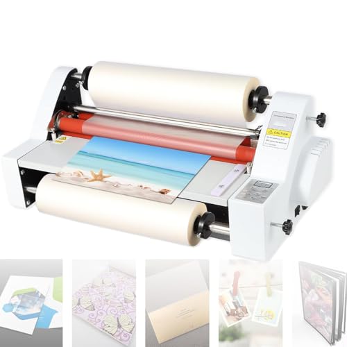 vanenferse Máquina Laminadora En Caliente Y En Frío, Máquina Laminadora En Caliente De Una/Doble Cara, Espesor De Laminado De 0,1-3 Mm, para Oficinas, Hogares Y Escuelas,Width 35/45cm