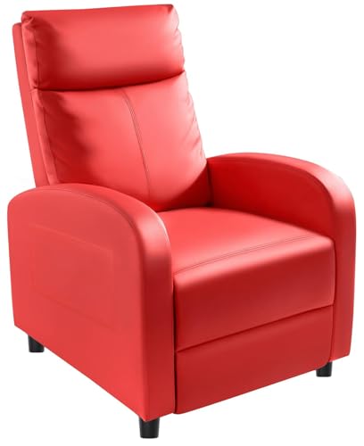 Homall Red PU Leather Recliner Chair