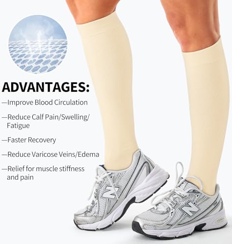 Image of Copper Compression Socks Women & Men Circulation(6 pairs) - Best for Running, Nursing, Hiking, Recovery & Flight Socks