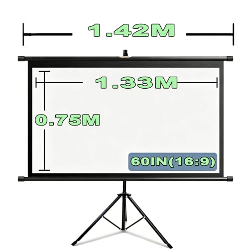 Pantalla de proyección con soporte ajustable 60in 16:9 miniatura 2