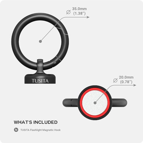 TUSITA Portable Magnetic Hook Compatible with Olight NEBO Flashlights, Black - Image 3