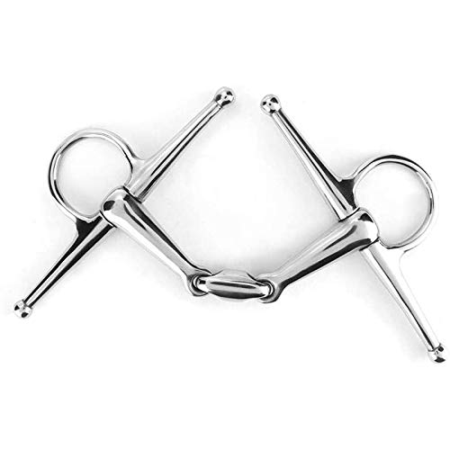 TopHomer Full Cheek Stainless Steel Horse Trense Bit Ring Three section Full Cheek Trense Horse Riding Rotary Directional Aid Roller Ring (135 mm)