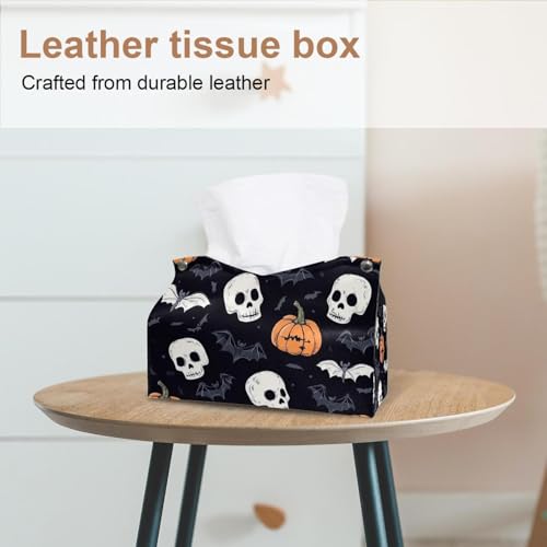Boîte de rangement Halloween chic à motifs de crânes et citrouilles pour commode