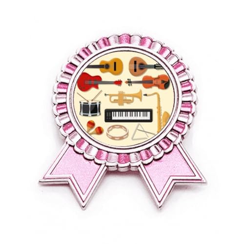 Guitare musique badge broche pin rose : accessoire métal piano électrique