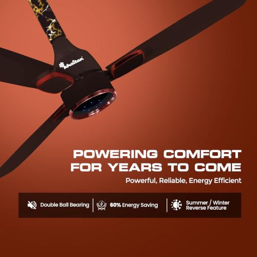 Image of Khaitan Ornate Super - 1200mm BLDC Ceiling Fan with Remote | 5 Star Rated | Durable & Long-lasting | Energy Saving | 3-Years Warranty | Pack of 1 | Smoke Brown
