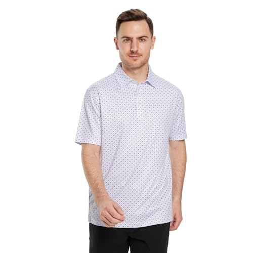 Image of Golf Shirts for Men Dry Fit Short Sleeve Print Performance Moisture Wicking Polo Shirt