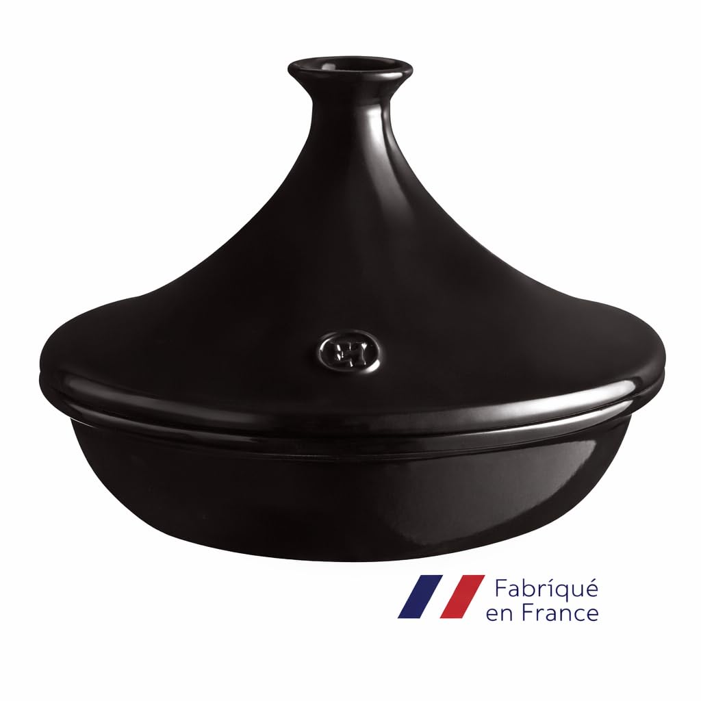Emile Henry Tajine 32,5 cm – Céramique Flame – Cuisson Douce et Saveurs Préservées – Tous Feux & Four – Coloris Fusain – Fabriqué en France