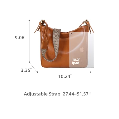 Iswee Leather Purses for Women Designer Crossbody Bags Zippered Multi-Pocket Shoulder Handbags with Adjustable Wide Strap4