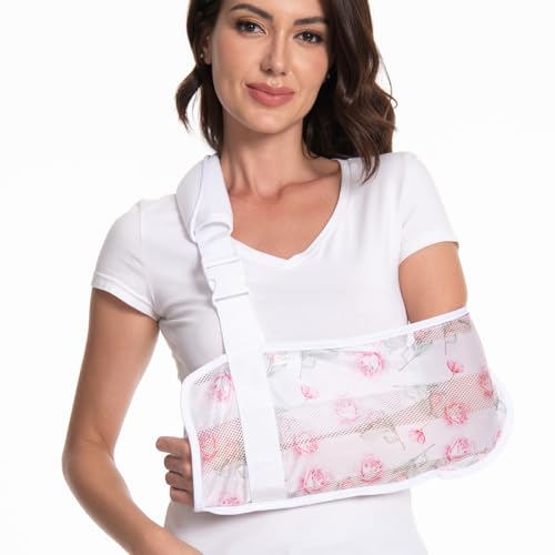Arm Sling for Broken Arm Torn Rotator Cuff Shoulder Elbow Wrist injury Mesh Adults Support Brace for Women with Rose