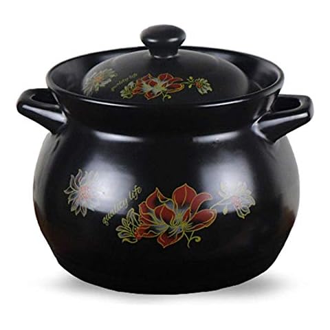 YLCJ Clay Casserole Pot Clay Cooking Pot - Gas Stew Pot-6L Extra Large Heat Resistant Domestic Use Soup Casserole Cover
