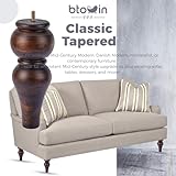 Btowin 8 Inch / 20cm Solid Wood Furniture Legs,4Pcs Couch Legs Wooden Bun Feet Sofa Feet with Threaded M8 Hanger Bolts &Mounting Plate &Screws for Sofa Cabinet Ottoman Armchair,Glaze - Image 7