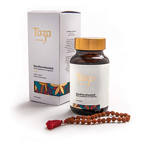 Taza Ayurveda Herbal Digestive Supplement | Gandharvahastadi | Natural | Multi-Functional | Debloating & Detoxifying | 120 Tablets