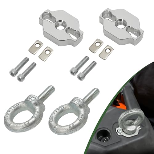 AUTOVIC Heavy-Duty ATV Tie Down Anchors Kit Aluminum Anchor Accessories for CF Moto UTV/ATV Low-Profile Design Stronger Clamping Force Mounts Silver 2 Set