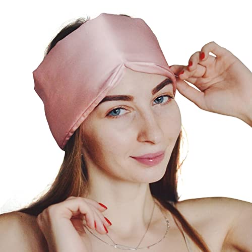 LilySilk Big Size Silk Sleep Mask Holistic-19 Momme 100% Pure Silk Eye Mask for Men&Women-Light Blocking for Travel or Napping, Rosy Pink