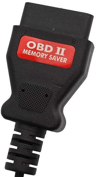 Close-up of the OBDII connector with 'OBD II MEMORY SAVER' label.