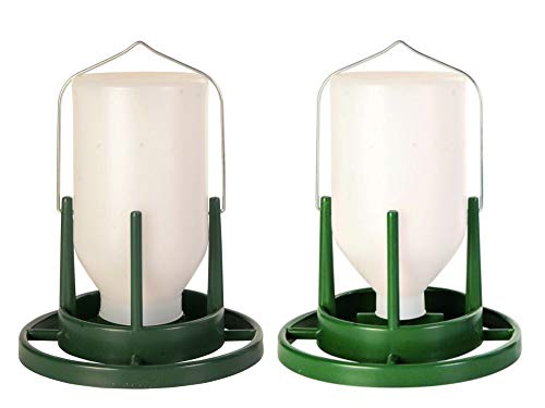 WUNDAPET 2 PACK TRIXIE PLASTIC HANGING BIRD BUDGIE AVIARY 1L 1X WATER 1X FOOD FEEDER DISPENSER