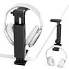 Kosker Headphone Stand Under-Desk or Headset Holder Above-Desk, Headphone Hanger & Headset Hook Under Desk Mount with Spring Clamp & Height Adjustable & Cable Clip for Gaming Gift Accessories