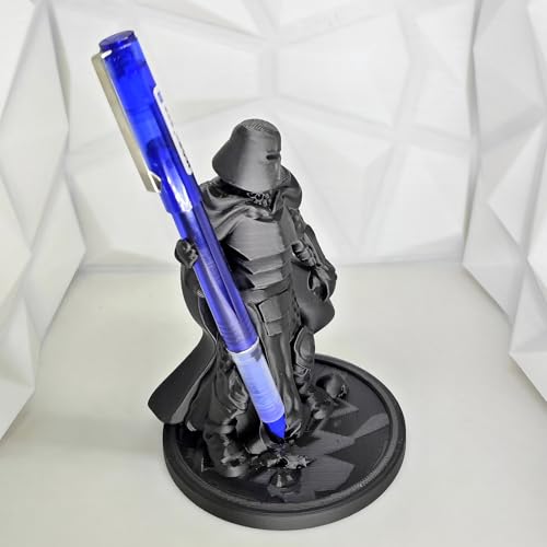 TIME&TRAVE Creative Knight Pen Holder, Knight Desk Organizer Cool Pen Stand Home Decor Pencil Holder for Men as Gift (Black) - Image 3