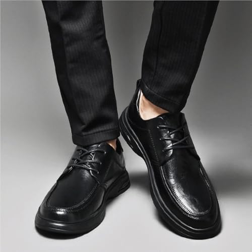 Men's Lace up Genuine Leather Dress Shoes Oxfords Brogue Carved Business Casual Shoes Soft Sole Comfortable Shock Absorbing British Style2