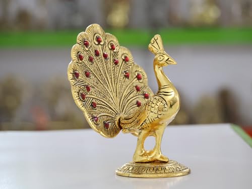 Image of KridayKraft Peacock Metal Statue Idol Decorative Showpiece Feng Shui As Table Top Figurine for Living Room Bedroom Home Office Decor for Decoration & Gifting Purpose