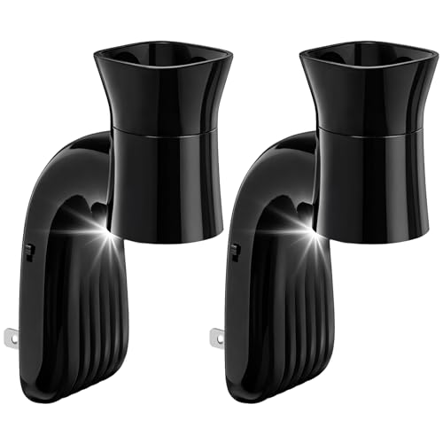 Zoblise 2 Pack Wall Fragrance Plug in with Night Light Compatible with Bath & Body Works Wallflowers Plug in Aromatherapy Diffuser for Bedroom Home Fragrance Relaxing Atmosphere - Black