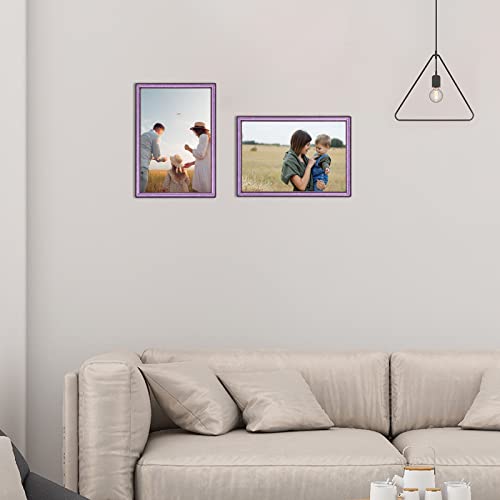 Autjvy 4X6 Picture Frame Matte Purple Modern Simple Thin Aluminum Metal Photo Frame With Hd Real Glass, Display For Tabletop And Wall Collage. (2 Pack) #TOP5