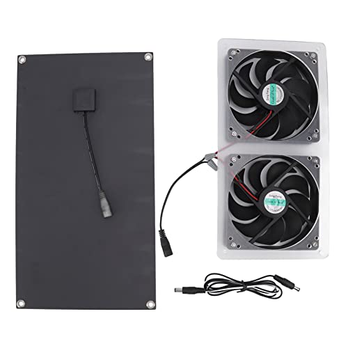 Solarmodul-Lüfter-Kit, 100 W Angetriebenes Doppellüfter-Kit IP67 Wasserdichter, Geräuscharmer, Solarbetriebener Lüfter… – Bild 8