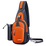 AmHoo Sling Backpack Chest Shoudler Crossbody Bag Water Resistant Hiking Daypack Large Orange