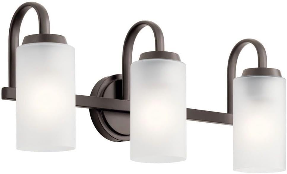 Kichler 55087OZ Kennewick Vanity, 3-Light 225 Total Watts, Olde Bronze