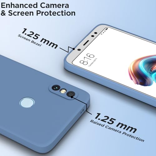 Image of Outlouders Back Cover for Redmi Note 5 Pro | Camera Protection | Durable Soft Matte Silicone Bumper Case (Aqua Blue)