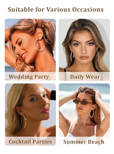 DORANA Large 925 Sterling Silver Rhinestone Hoop Earrings for Women – Lightweight, Hypoallergenic, Sparkling Cubic Zirconia Jewelry - Image 6