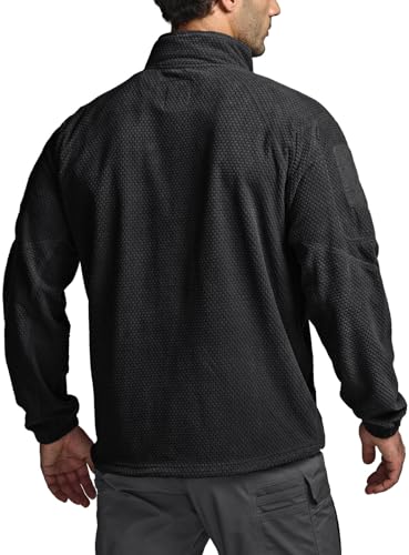 CQR Men's Full-Zip Tactical Jacket, Soft Warm Military Winter Fleece Jackets, Outdoor Coats with Zipper Pockets2