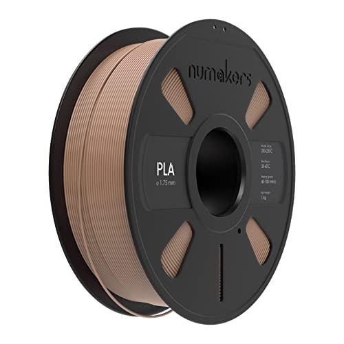 Image of NUMAKERS PLA+ 3D Printer Filament, 1.75mm, Dimensional Accuracy + /- 0.03 mm, 1 kg Spool (2.2 lbs), Compatible with Most FDM Printers (Beige Brown)