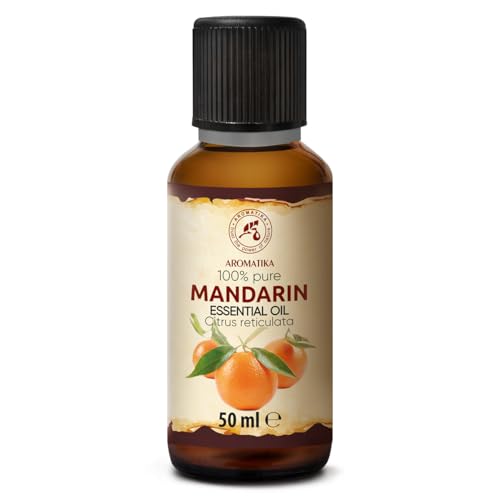 Huile Essentielle de Mandarine 50 ml - Citrus Reticulata - pour Diffuseur et Lampe Aroma - le Savon et les Bougies - Sauna - Parfums d'Intérieur - Arôme...