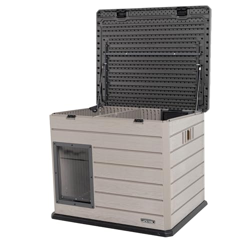 Lifetime Deluxe Dog House, Weather Protected with Adjustable Vents, Ideal Shelter for Medium to Large Dogs Lifetime Deluxe Dog House, Weather Protected with Adjustable Vents, Ideal Shelter for Medium to Large Dogs