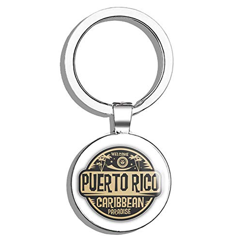 HJ Media Puerto Rico Caribbean Paradise Metal Steel Keychain Ring