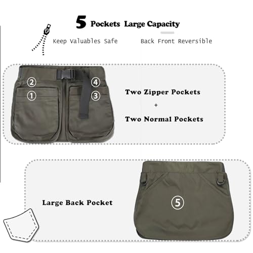suweisua Hundetrainer-Leckerli-Tasche mit abnehmbaren Taschen, freihändig, Trainingswerkzeuge zur Aufbewahrung von Hüfttaschen für Männer und Frauen, auch für Gartenarbeit, Friseur (grün)