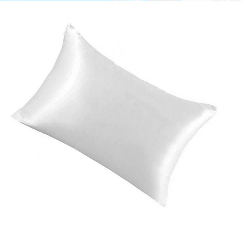 Taie d'oreiller en soie de couleur unie blanche pour un réveil fraîcheur