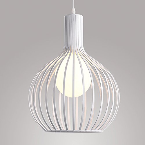 PETITES ECREVISSES Suspension Luminaire industrielle Lustre Plafonnier E27 Vintage Abat-Jour en Métal Cage Lampe éclairage Cuisine Salle à manger Salon Chambre D'enfants Restaurant (Blanc) Cover