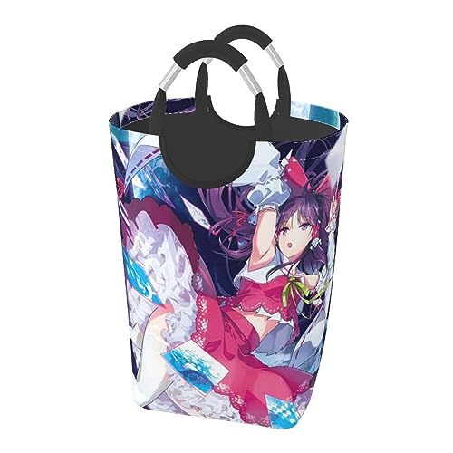 東方 博麗霊夢 ランドリーバスケット ランドリーバッグ ランドリー収納 防水 取っ手付き 収納バスケット 折り畳み 大容量 衣類収納バッグ 省スペース 蓋なしかご