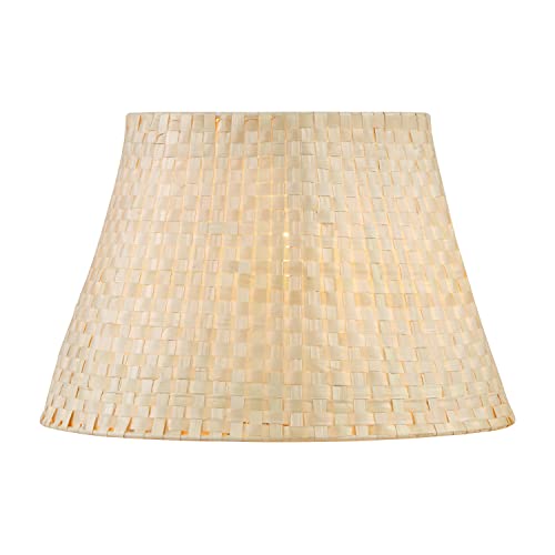 Image of Aspen Creative 32988, Empire Natural Palm Leaf Spider Shade, 9 inch Top x 14 inch Bottom x 9-1 /2 inch Slant