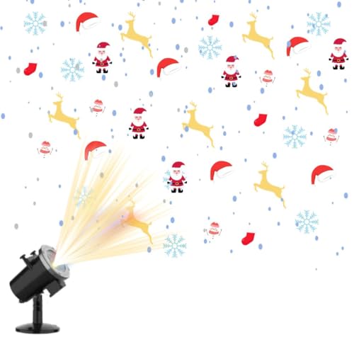 Projetor de Natal Natalino LED com 32 Desenhos Espeto ou Parede Jardim Alcance de 5 Metros Decoração